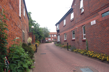 Saint Cuthberts Court from Castle Road - looking towards the former Ship Paddock June 2009